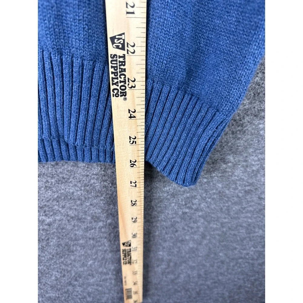 Polo Ralph Lauren Blue Cotton Mock Neck 3 Button Pullover Sweater Men M Academia